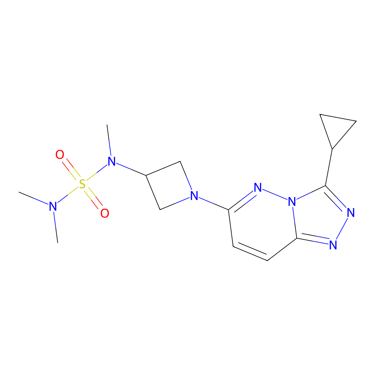 [(1-{3-Cyclopropyl-[1,2,4]triazolo[4,3-b]pyridazin-6-yl}azetidin-3-yl)(methyl)sulfamoyl]dimethylamine molecular structure, CAS 2310098-78-1