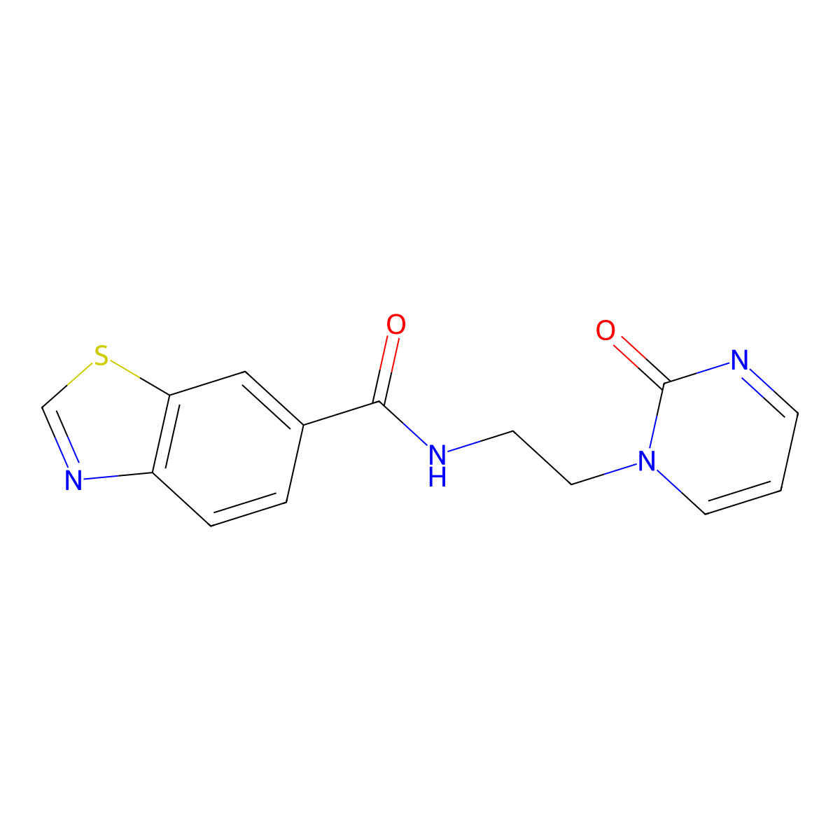 N-(2-(2-oxopyrimidin-1(2H)-yl)ethyl)benzo[d]thiazole-6-carboxamide molecular structure, CAS 2310099-03-5