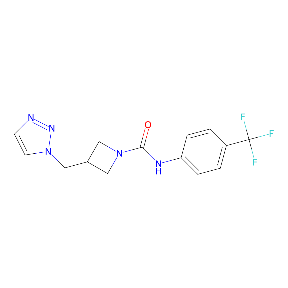 3-[(1H-1,2,3-triazol-1-yl)methyl]-N-[4-(trifluoromethyl)phenyl]azetidine-1-carboxamide molecular structure, CAS 2310099-05-7