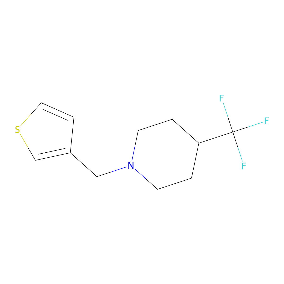 1-(Thiophen-3-ylmethyl)-4-(trifluoromethyl)piperidine molecular structure, CAS 2310099-08-0