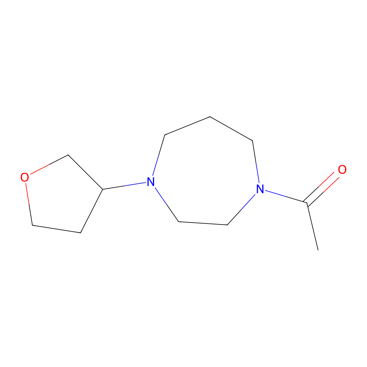 1-[4-(Oxolan-3-yl)-1,4-diazepan-1-yl]ethan-1-one molecular structure, CAS 2310099-13-7