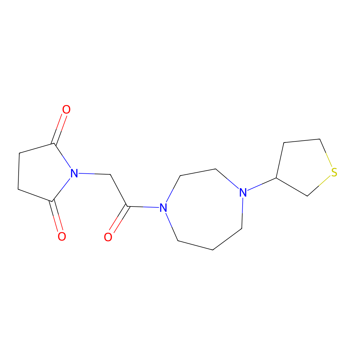 1-{2-Oxo-2-[4-(thiolan-3-yl)-1,4-diazepan-1-yl]ethyl}pyrrolidine-2,5-dione molecular structure, CAS 2310099-16-0