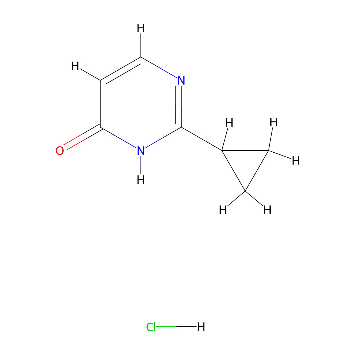 2-Cyclopropylpyrimidin-4-ol hydrochloride molecular structure, CAS 2310099-19-3