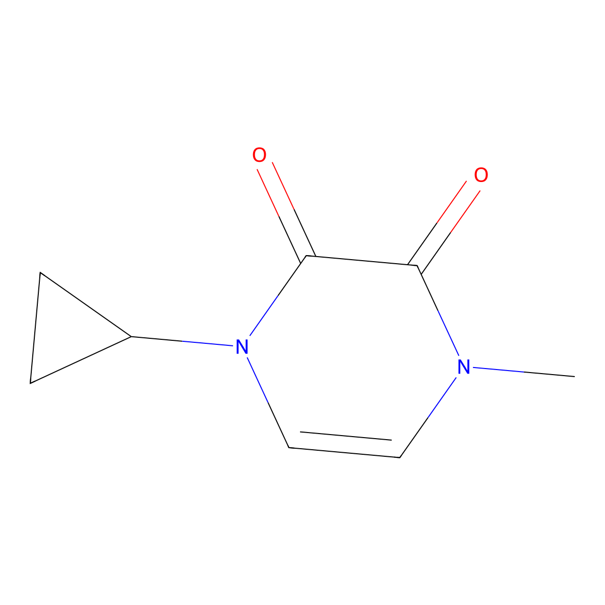1-Cyclopropyl-4-methyl-1,4-dihydropyrazine-2,3-dione molecular structure, CAS 2310099-22-8