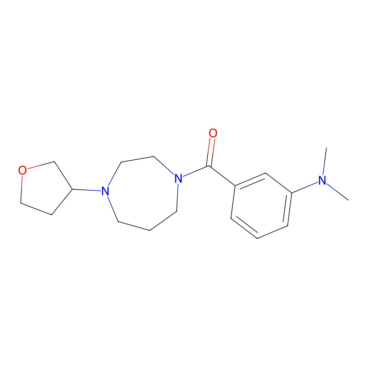 N,N-dimethyl-3-[4-(oxolan-3-yl)-1,4-diazepane-1-carbonyl]aniline molecular structure, CAS 2310099-27-3
