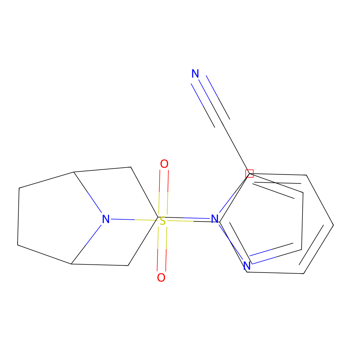 2-{[3-(1H-pyrazol-1-yl)-8-azabicyclo[3.2.1]octan-8-yl]sulfonyl}benzonitrile molecular structure, CAS 2310099-44-4