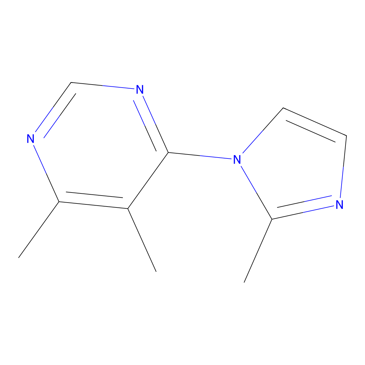 4,5-dimethyl-6-(2-methyl-1H-imidazol-1-yl)pyrimidine molecular structure, CAS 2310099-51-3