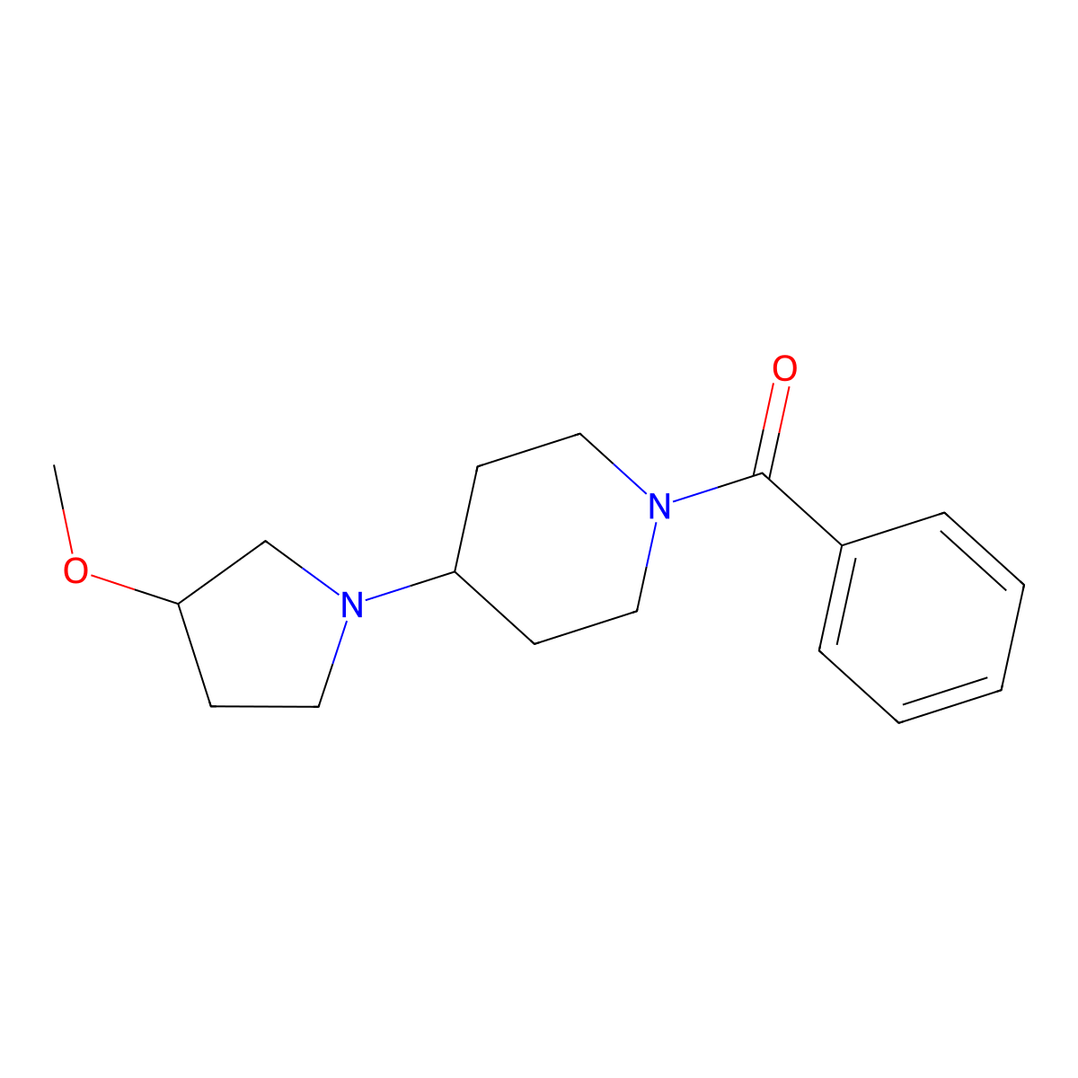 1-Benzoyl-4-(3-methoxypyrrolidin-1-yl)piperidine molecular structure, CAS 2310099-55-7
