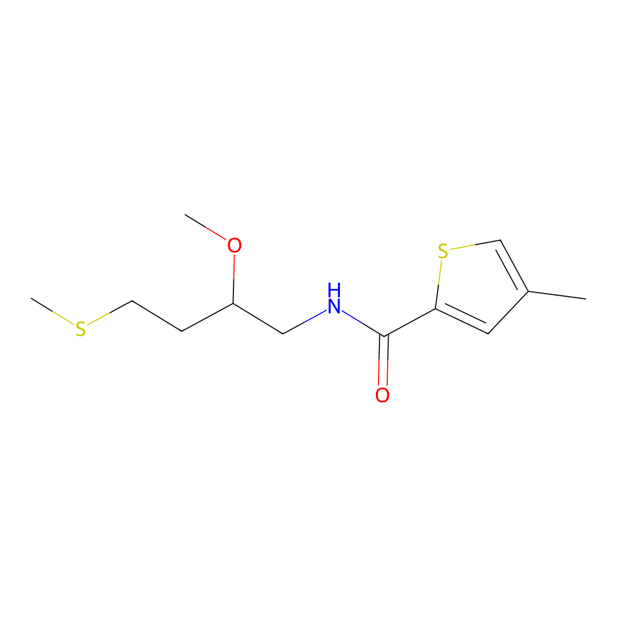 N-[2-methoxy-4-(methylsulfanyl)butyl]-4-methylthiophene-2-carboxamide molecular structure, CAS 2310099-79-5
