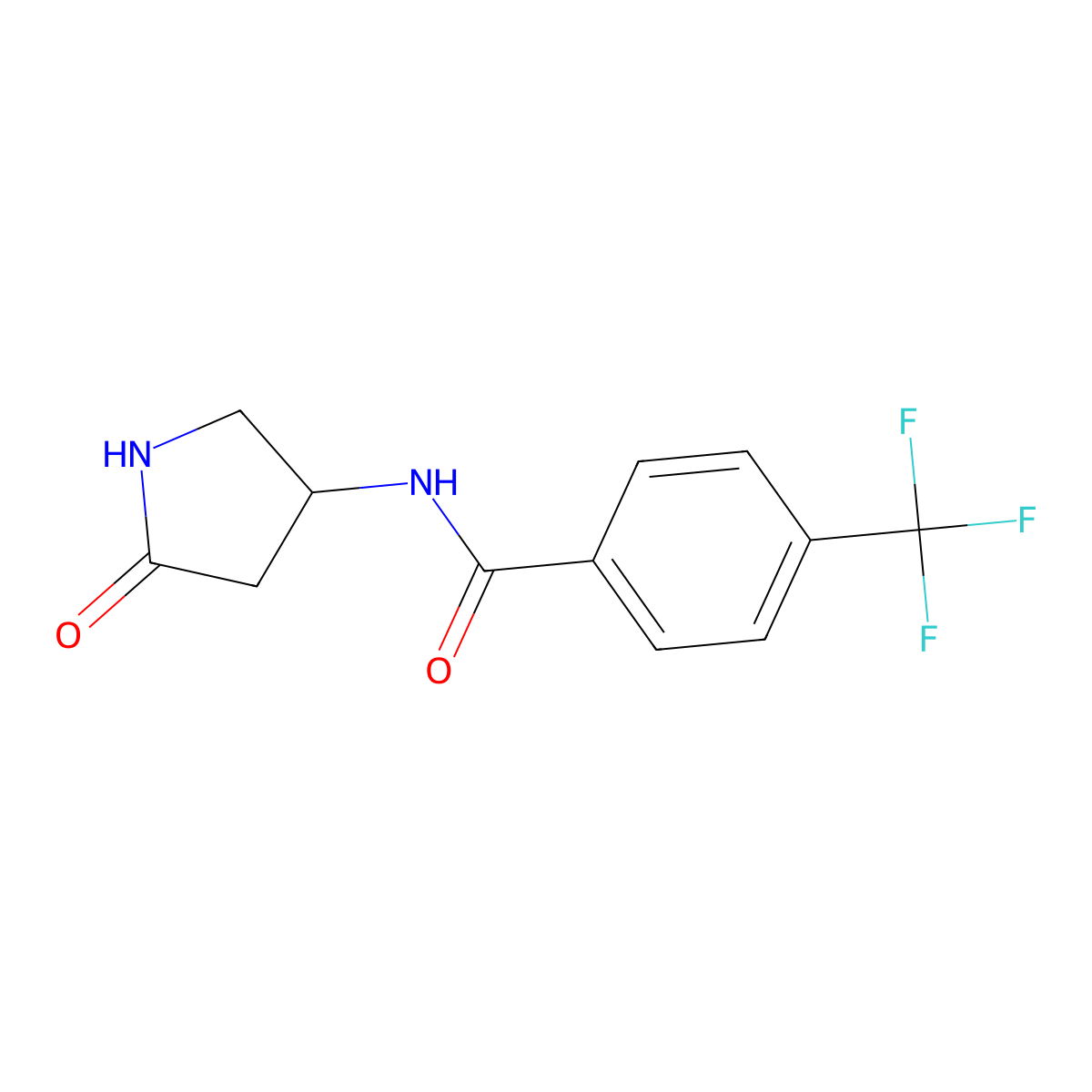 N-(5-oxopyrrolidin-3-yl)-4-(trifluoromethyl)benzamide molecular structure, CAS 2310099-88-6