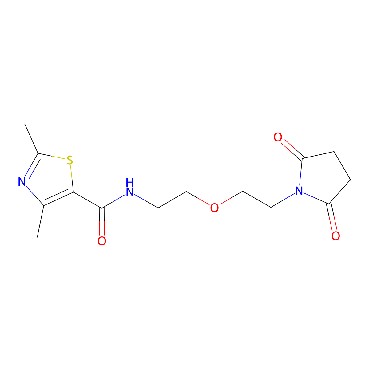N-{2-[2-(2,5-dioxopyrrolidin-1-yl)ethoxy]ethyl}-2,4-dimethyl-1,3-thiazole-5-carboxamide molecular structure, CAS 2310099-91-1