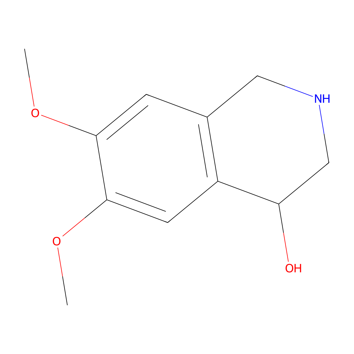 6,7-Dimethoxy-1,2,3,4-tetrahydroisoquinolin-4-ol molecular structure, CAS 23101-41-9