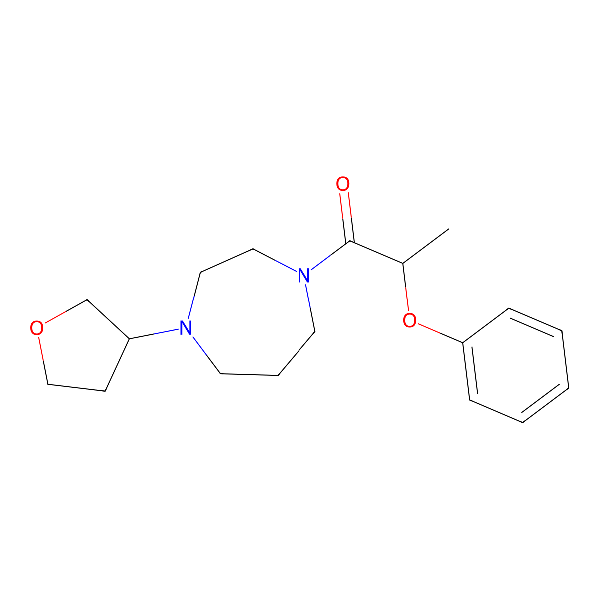 1-[4-(Oxolan-3-yl)-1,4-diazepan-1-yl]-2-phenoxypropan-1-one molecular structure, CAS 2310100-02-6