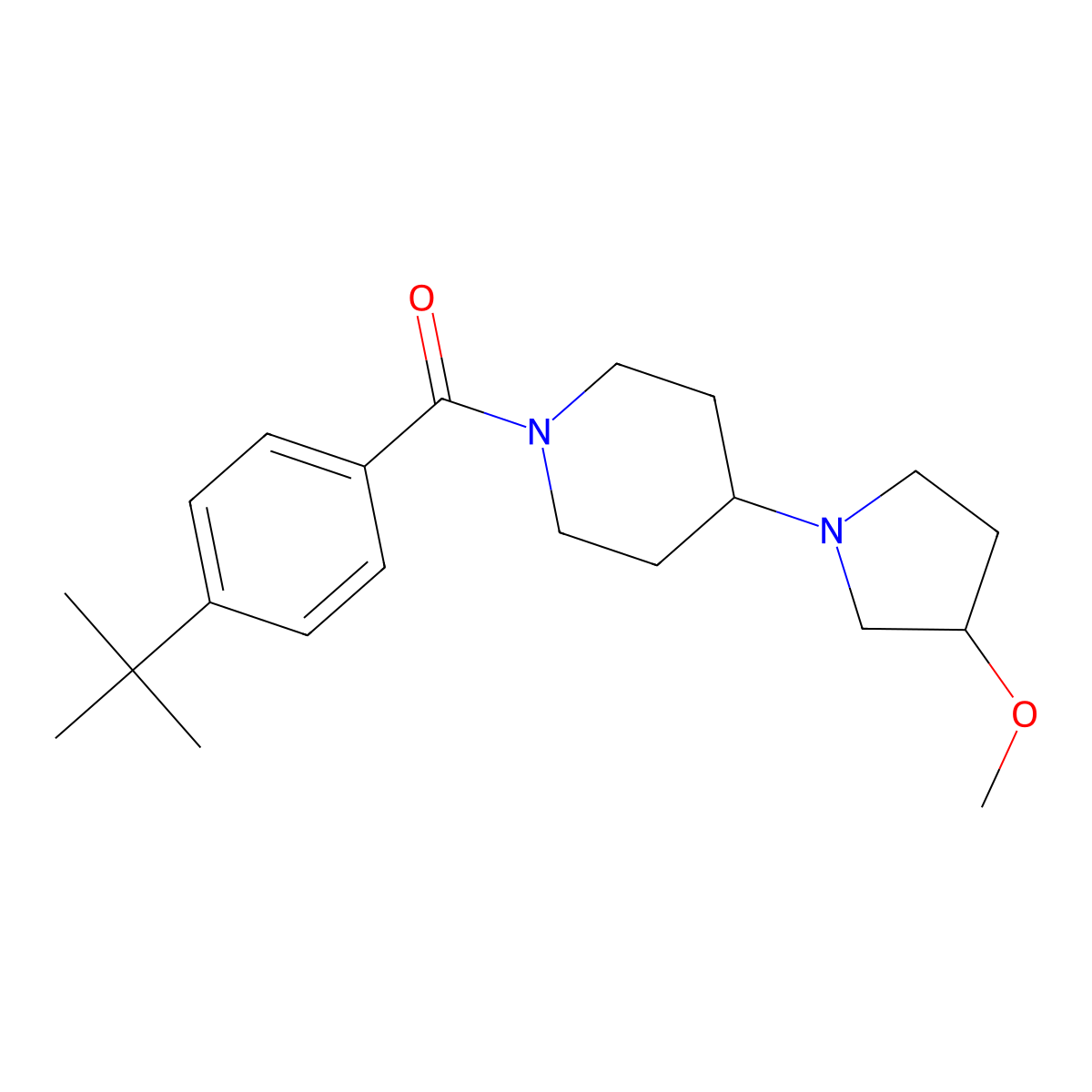 1-(4-Tert-butylbenzoyl)-4-(3-methoxypyrrolidin-1-yl)piperidine molecular structure, CAS 2310100-23-1