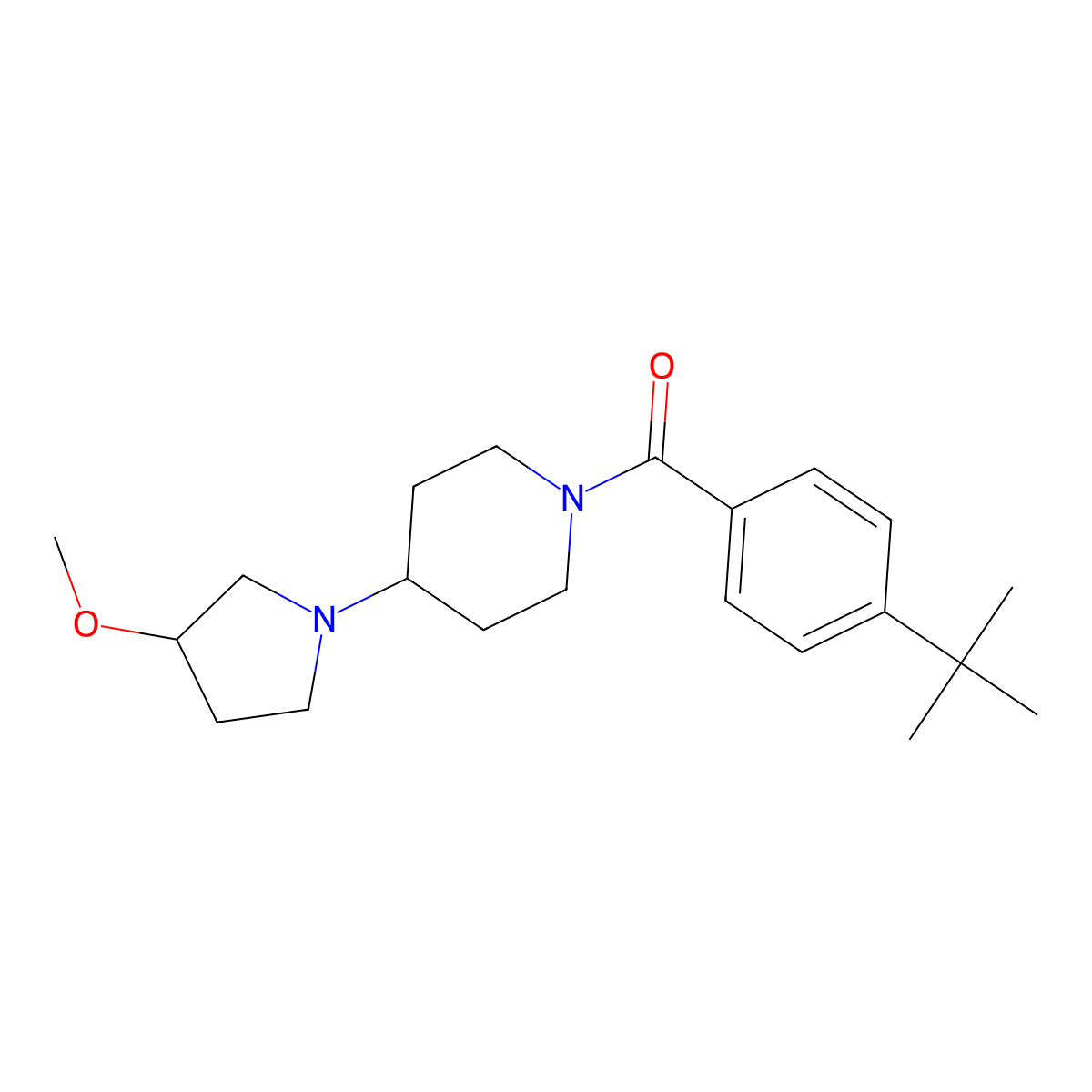 1-(4-Tert-butylbenzoyl)-4-(3-methoxypyrrolidin-1-yl)piperidine molecular structure, CAS 2310100-23-1