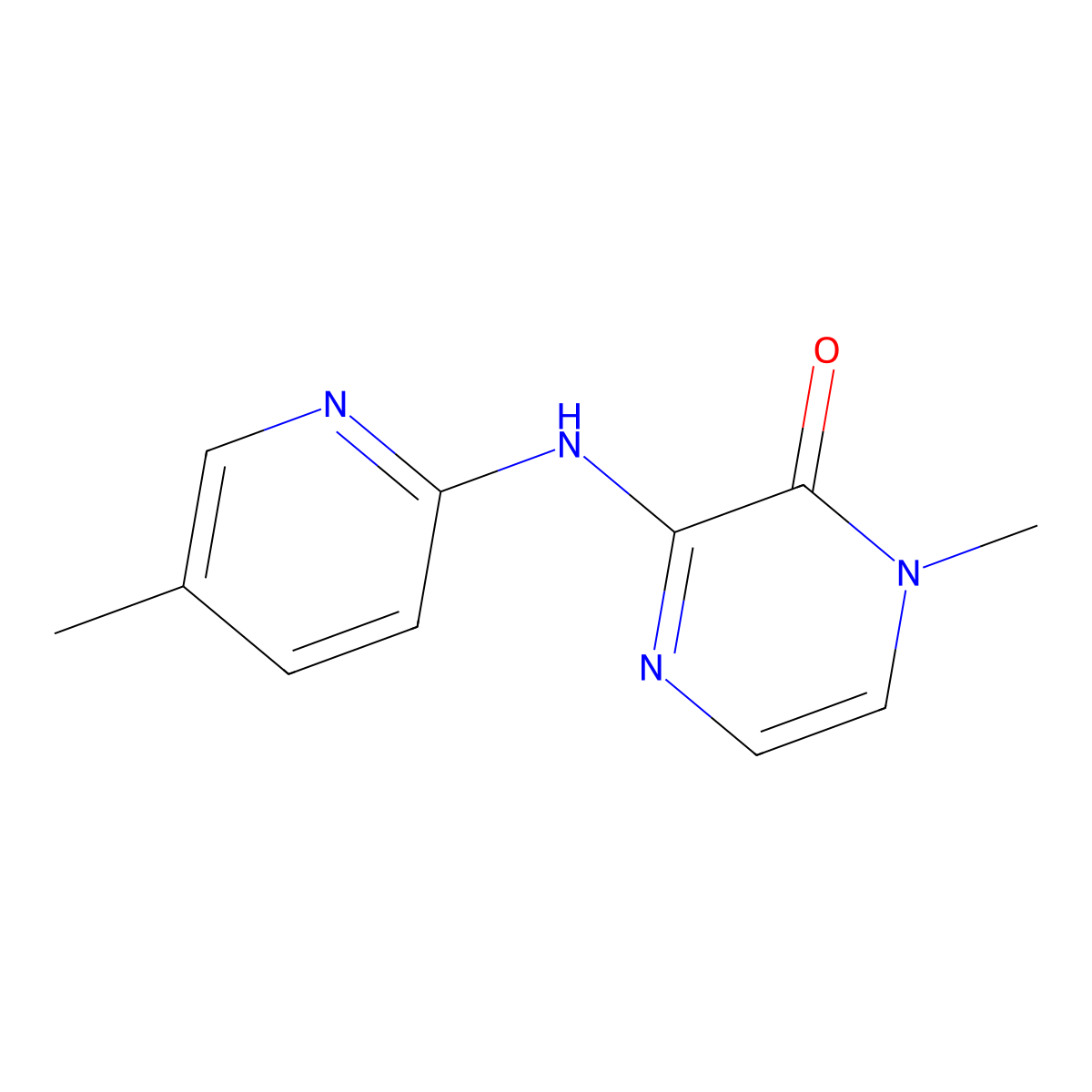 1-Methyl-3-[(5-methylpyridin-2-yl)amino]-1,2-dihydropyrazin-2-one molecular structure, CAS 2310100-46-8