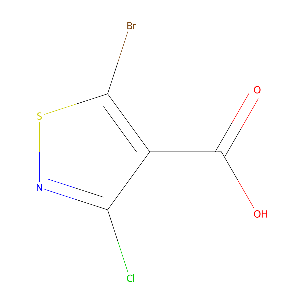5-Bromo-3-chloro-1,2-thiazole-4-carboxylic acid molecular structure, CAS 2310100-56-0
