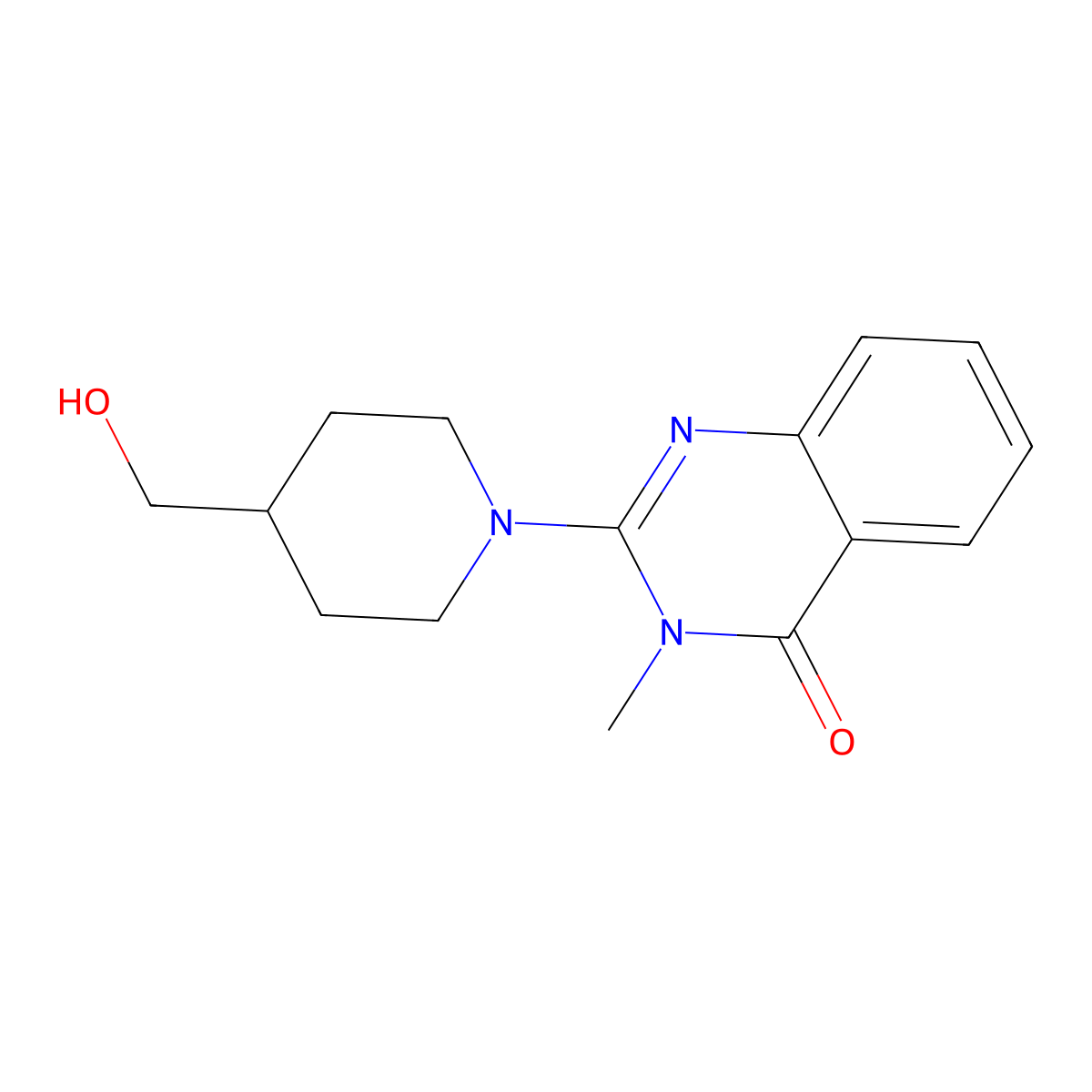 2-[4-(Hydroxymethyl)piperidin-1-yl]-3-methyl-3,4-dihydroquinazolin-4-one molecular structure, CAS 2310100-69-5