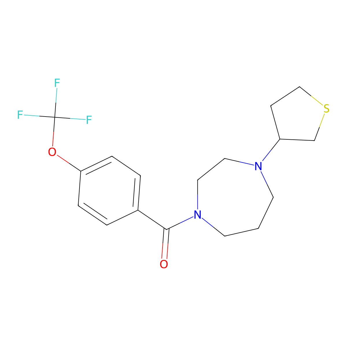 1-(Thiolan-3-yl)-4-[4-(trifluoromethoxy)benzoyl]-1,4-diazepane molecular structure, CAS 2310100-89-9