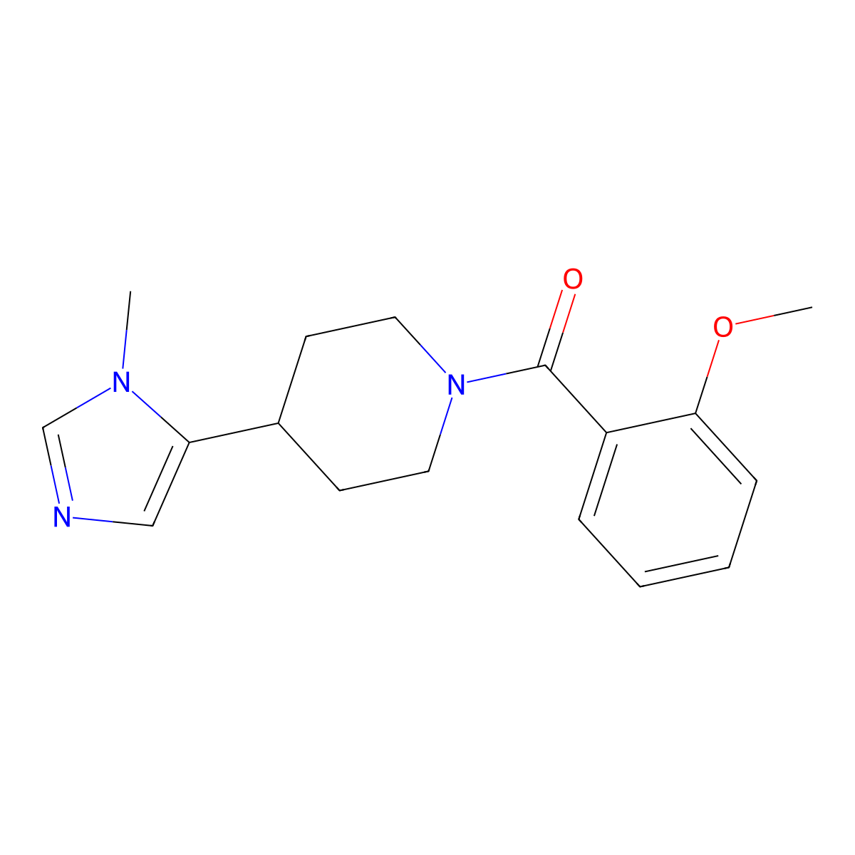 1-(2-methoxybenzoyl)-4-(1-methyl-1H-imidazol-5-yl)piperidine molecular structure, CAS 2310101-46-1