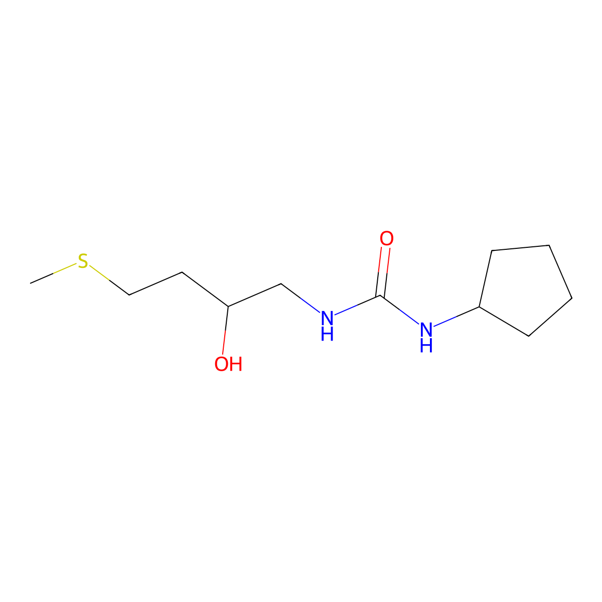 1-Cyclopentyl-3-[2-hydroxy-4-(methylsulfanyl)butyl]urea molecular structure, CAS 2310102-51-1