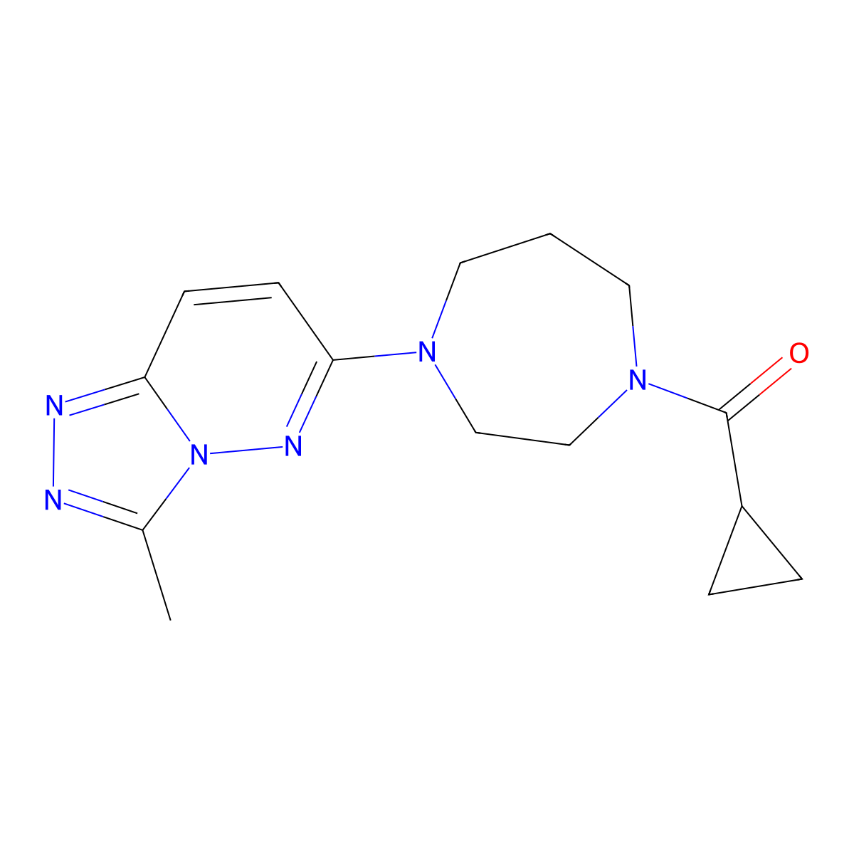 1-Cyclopropanecarbonyl-4-{3-methyl-[1,2,4]triazolo[4,3-b]pyridazin-6-yl}-1,4-diazepane molecular structure, CAS 2310102-56-6
