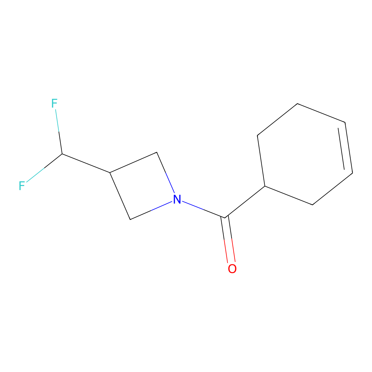Cyclohex-3-en-1-yl(3-(difluoromethyl)azetidin-1-yl)methanone molecular structure, CAS 2310102-76-0