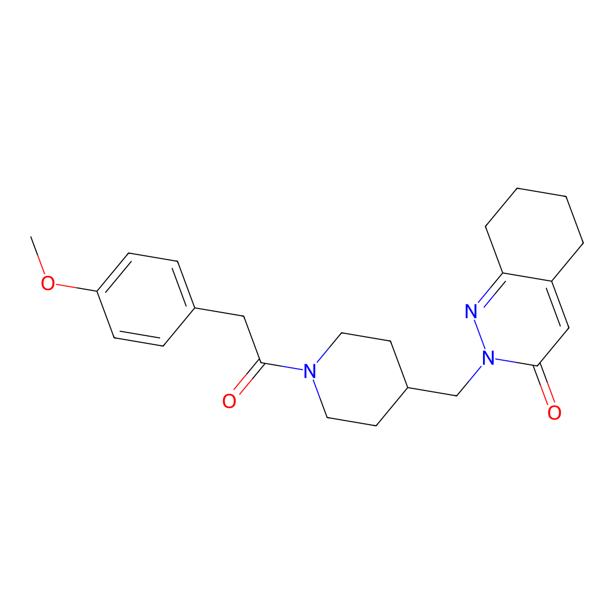 2-({1-[2-(4-Methoxyphenyl)acetyl]piperidin-4-yl}methyl)-2,3,5,6,7,8-hexahydrocinnolin-3-one molecular structure, CAS 2310103-31-0