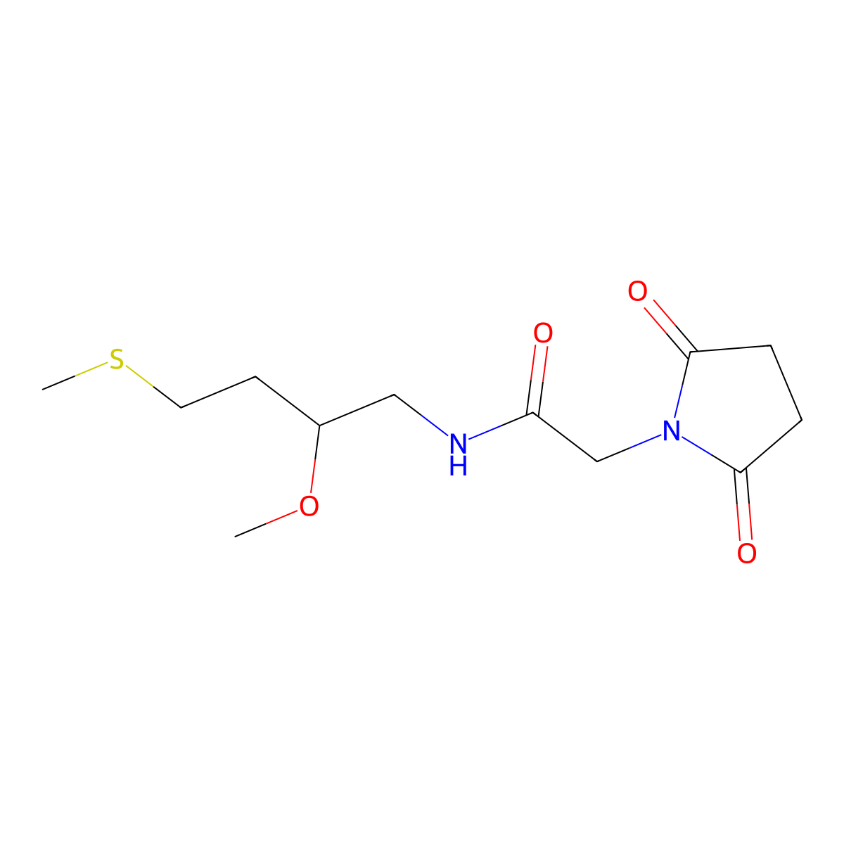 2-(2,5-dioxopyrrolidin-1-yl)-N-[2-methoxy-4-(methylsulfanyl)butyl]acetamide molecular structure, CAS 2310120-98-8
