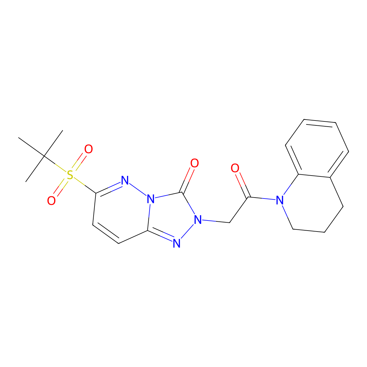 6-(2-methylpropane-2-sulfonyl)-2-[2-oxo-2-(1,2,3,4-tetrahydroquinolin-1-yl)ethyl]-2H,3H-[1,2,4]triazolo[4,3-b]pyridazin-3-one molecular structure, CAS 2310121-03-8