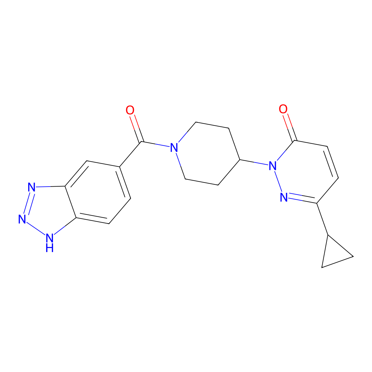 2-[1-(2H-Benzotriazole-5-carbonyl)piperidin-4-yl]-6-cyclopropylpyridazin-3-one molecular structure, CAS 2310121-57-2