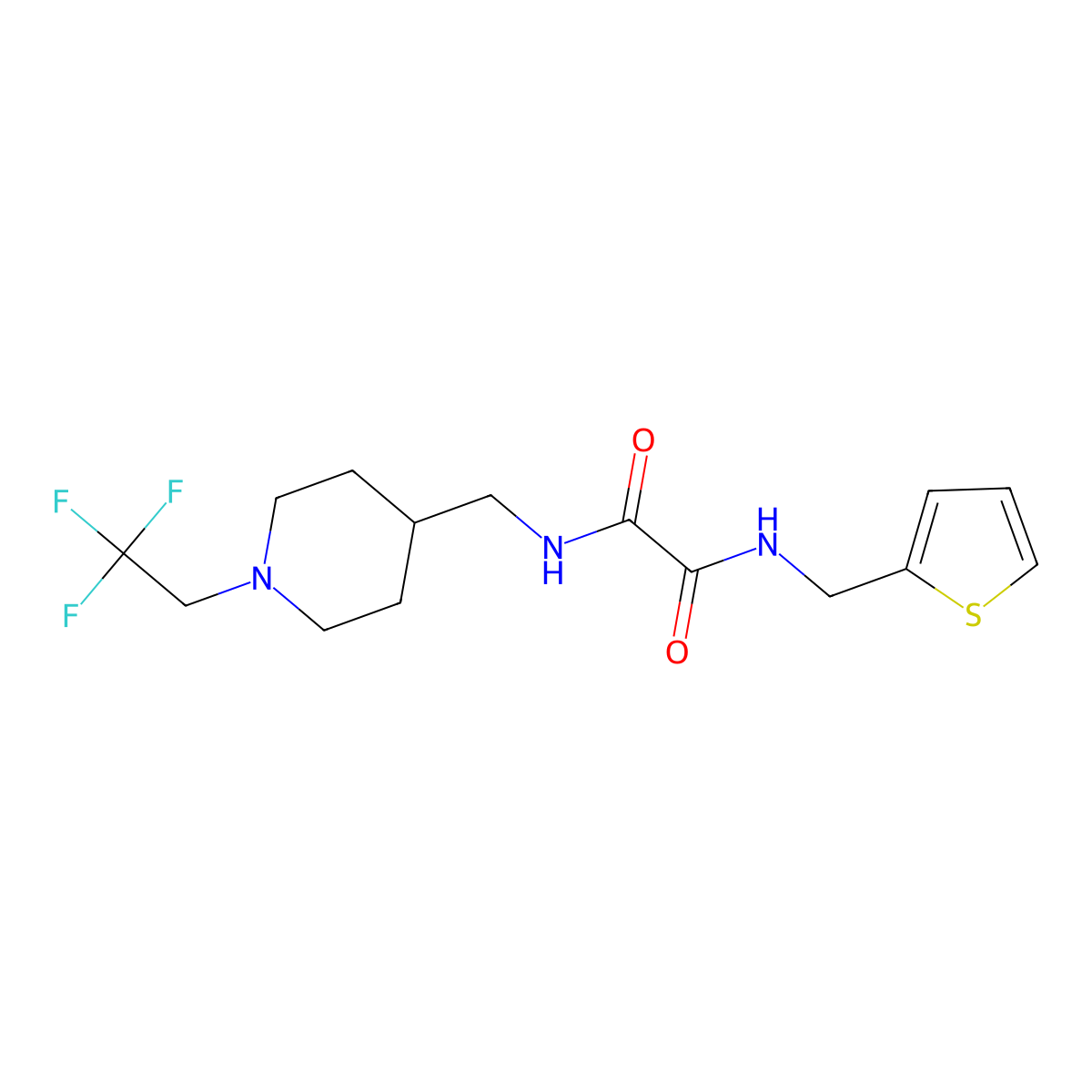N-[(thiophen-2-yl)methyl]-N'-{[1-(2,2,2-trifluoroethyl)piperidin-4-yl]methyl}ethanediamide molecular structure, CAS 2310121-80-1