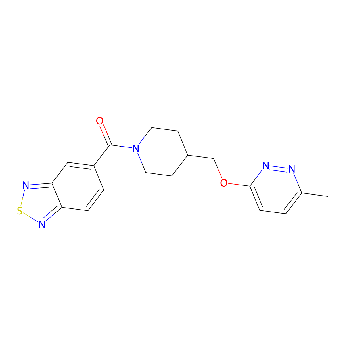 5-(4-{[(6-Methylpyridazin-3-yl)oxy]methyl}piperidine-1-carbonyl)-2,1,3-benzothiadiazole molecular structure, CAS 2310121-89-0