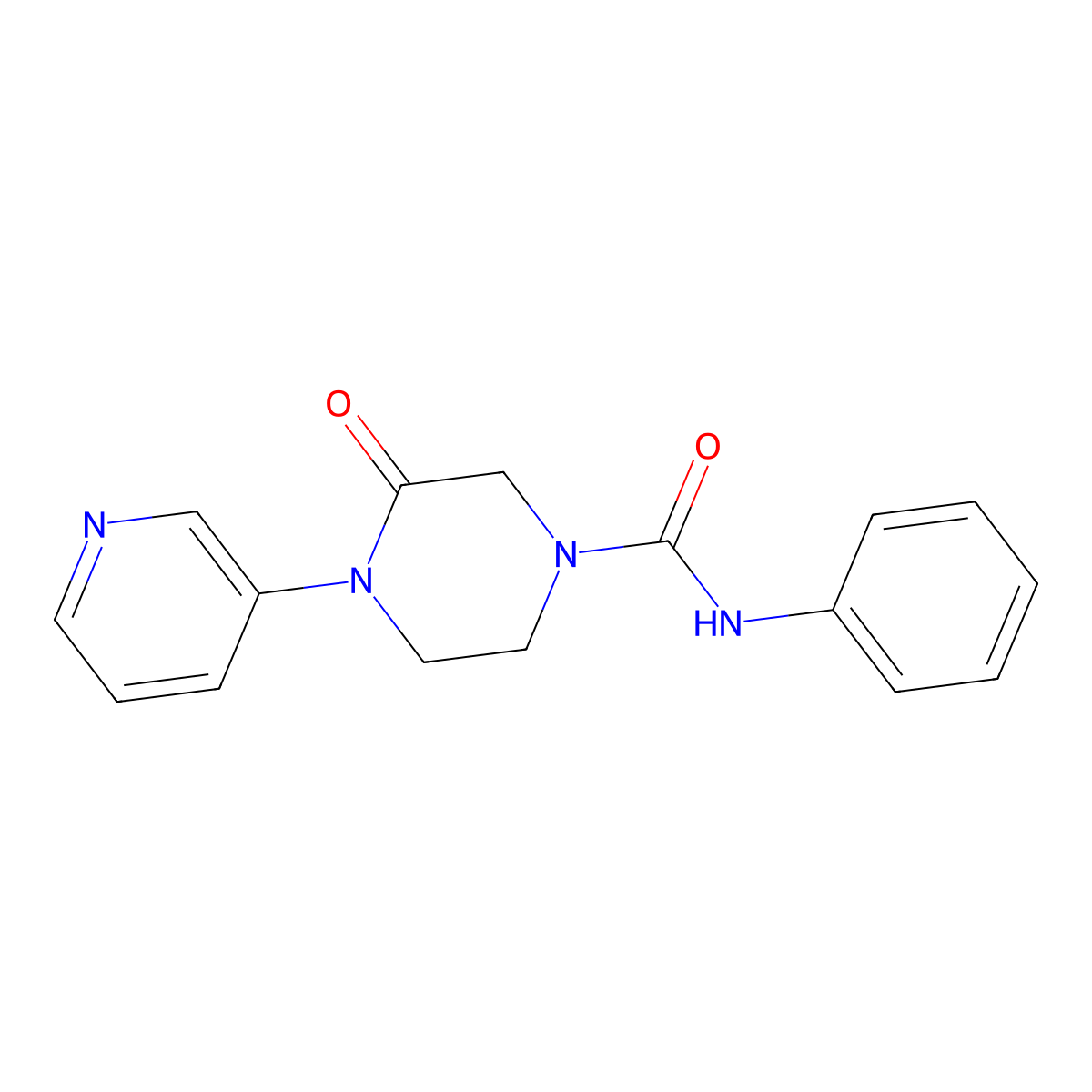 3-oxo-N-phenyl-4-(pyridin-3-yl)piperazine-1-carboxamide molecular structure, CAS 2310122-31-5