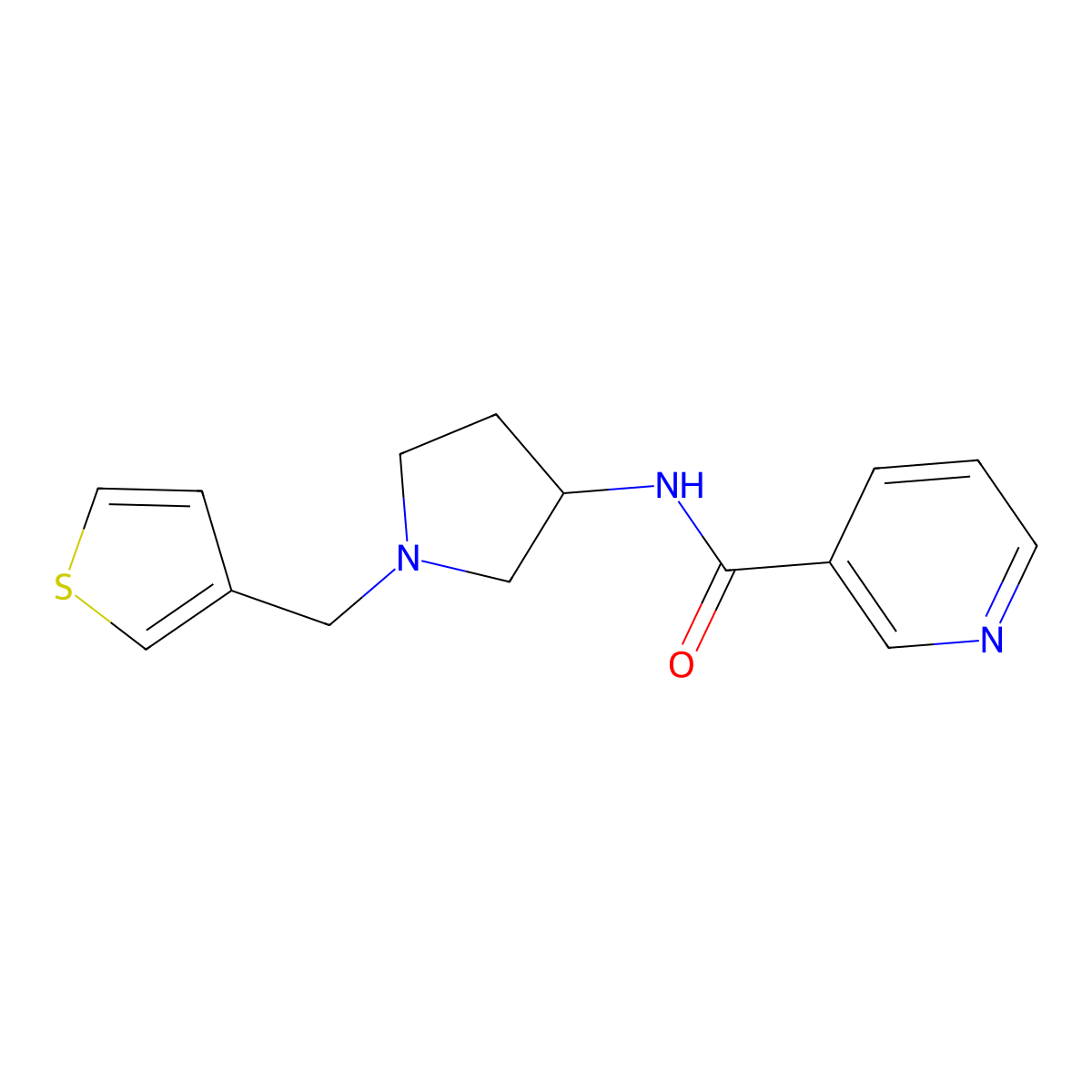 N-{1-[(thiophen-3-yl)methyl]pyrrolidin-3-yl}pyridine-3-carboxamide molecular structure, CAS 2310122-49-5