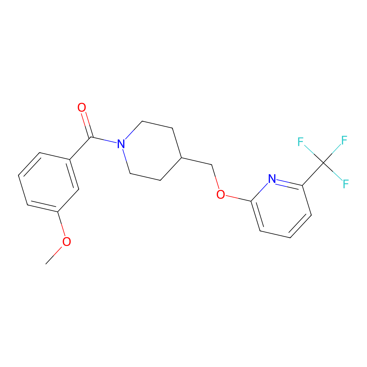 2-{[1-(3-Methoxybenzoyl)piperidin-4-yl]methoxy}-6-(trifluoromethyl)pyridine molecular structure, CAS 2310122-73-5