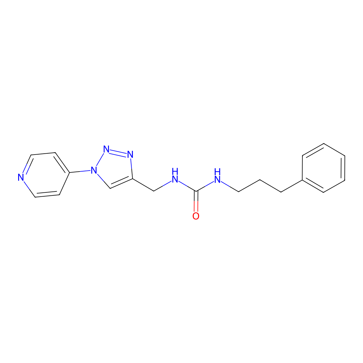1-(3-phenylpropyl)-3-((1-(pyridin-4-yl)-1H-1,2,3-triazol-4-yl)methyl)urea molecular structure, CAS 2310122-84-8