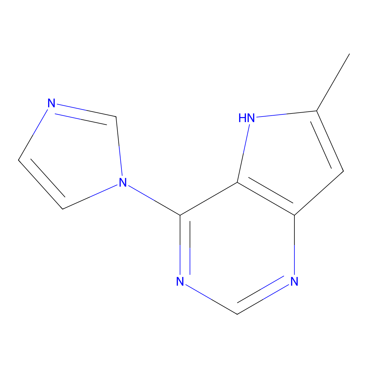 1-{6-methyl-5H-pyrrolo[3,2-d]pyrimidin-4-yl}-1H-imidazole molecular structure, CAS 2310122-97-3