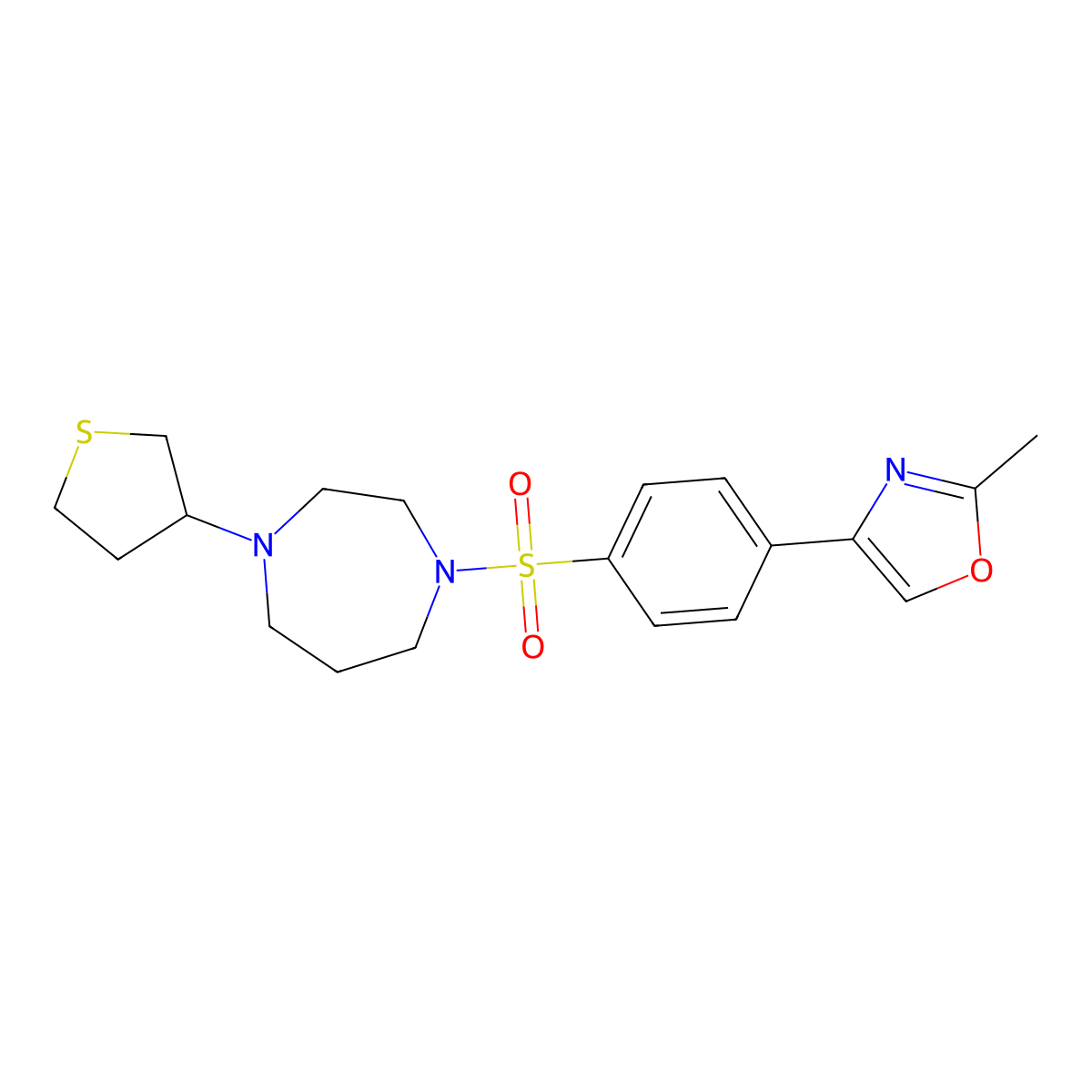 1-[4-(2-Methyl-1,3-oxazol-4-yl)benzenesulfonyl]-4-(thiolan-3-yl)-1,4-diazepane molecular structure, CAS 2310123-08-9