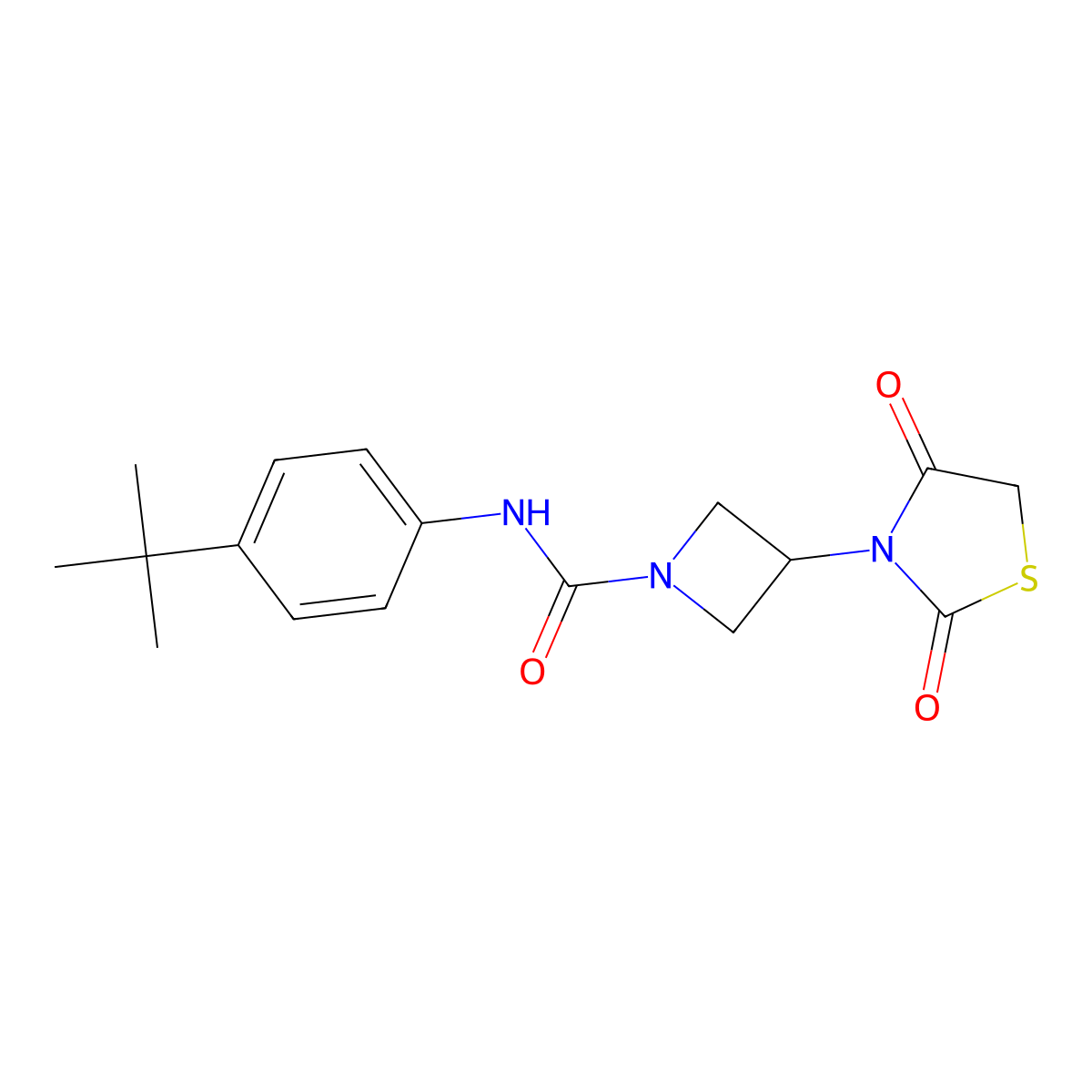 N-(4-(tert-butyl)phenyl)-3-(2,4-dioxothiazolidin-3-yl)azetidine-1-carboxamide molecular structure, CAS 2310123-41-0