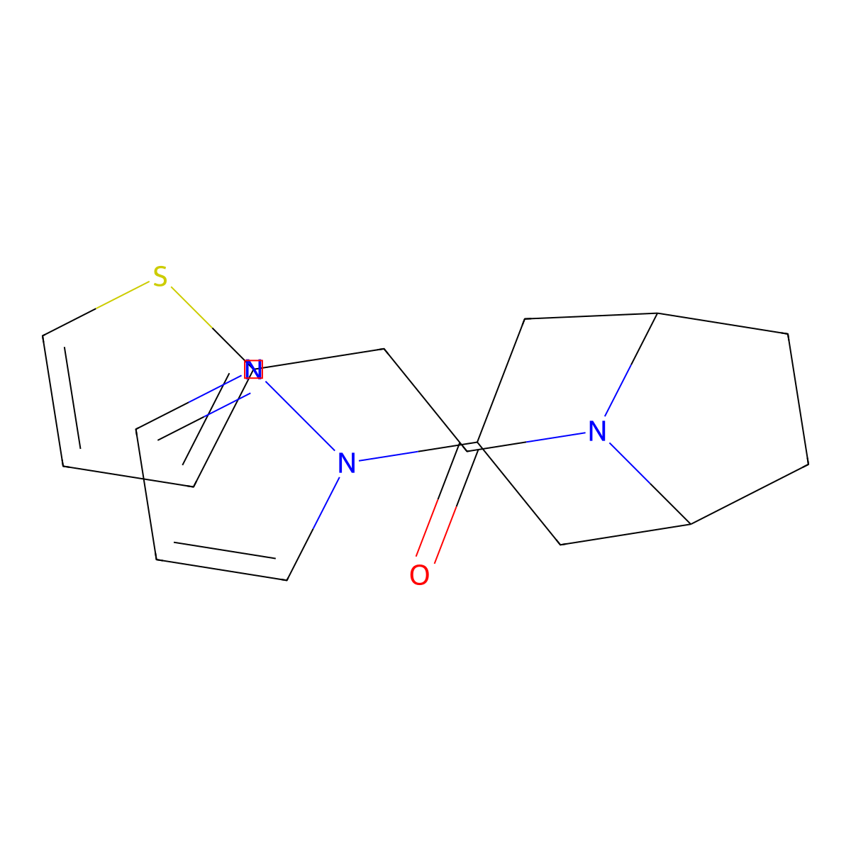 1-[3-(1H-pyrazol-1-yl)-8-azabicyclo[3.2.1]octan-8-yl]-2-(thiophen-2-yl)ethan-1-one molecular structure, CAS 2310123-45-4