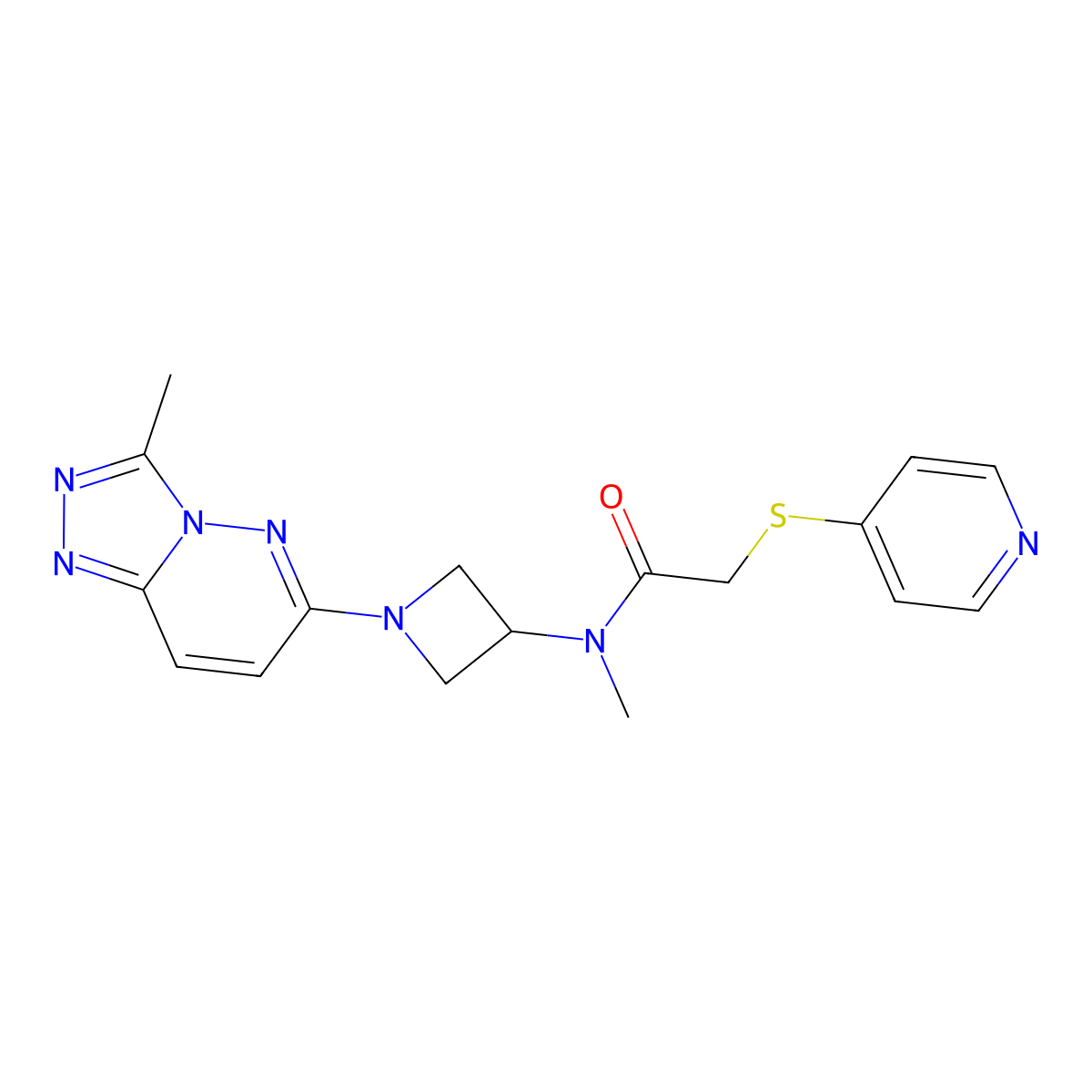 N-methyl-N-(1-{3-methyl-[1,2,4]triazolo[4,3-b]pyridazin-6-yl}azetidin-3-yl)-2-(pyridin-4-ylsulfanyl)acetamide molecular structure, CAS 2310123-51-2