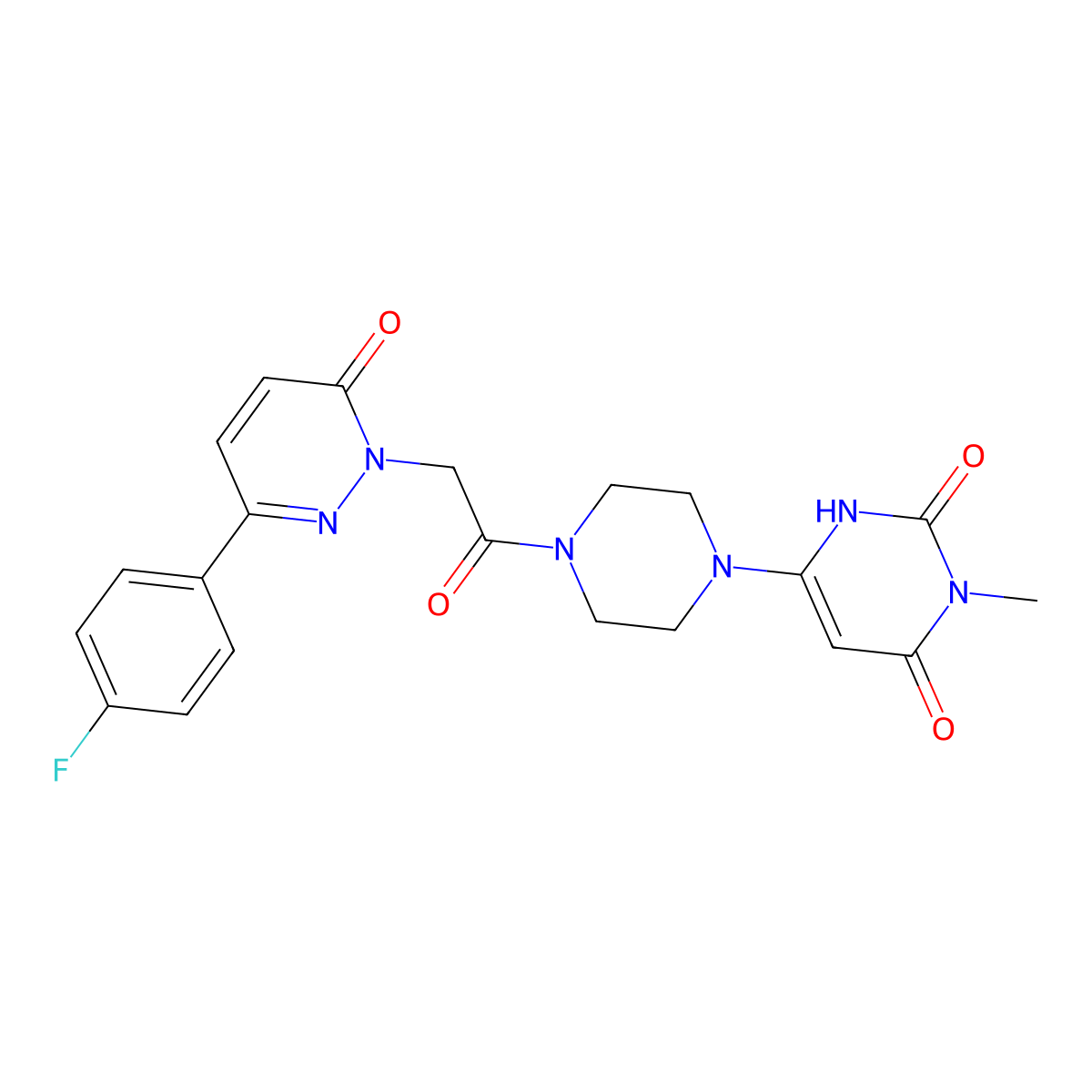 6-(4-(2-(3-(4-fluorophenyl)-6-oxopyridazin-1(6H)-yl)acetyl)piperazin-1-yl)-3-methylpyrimidine-2,4(1H,3H)-dione molecular structure, CAS 2310123-63-6