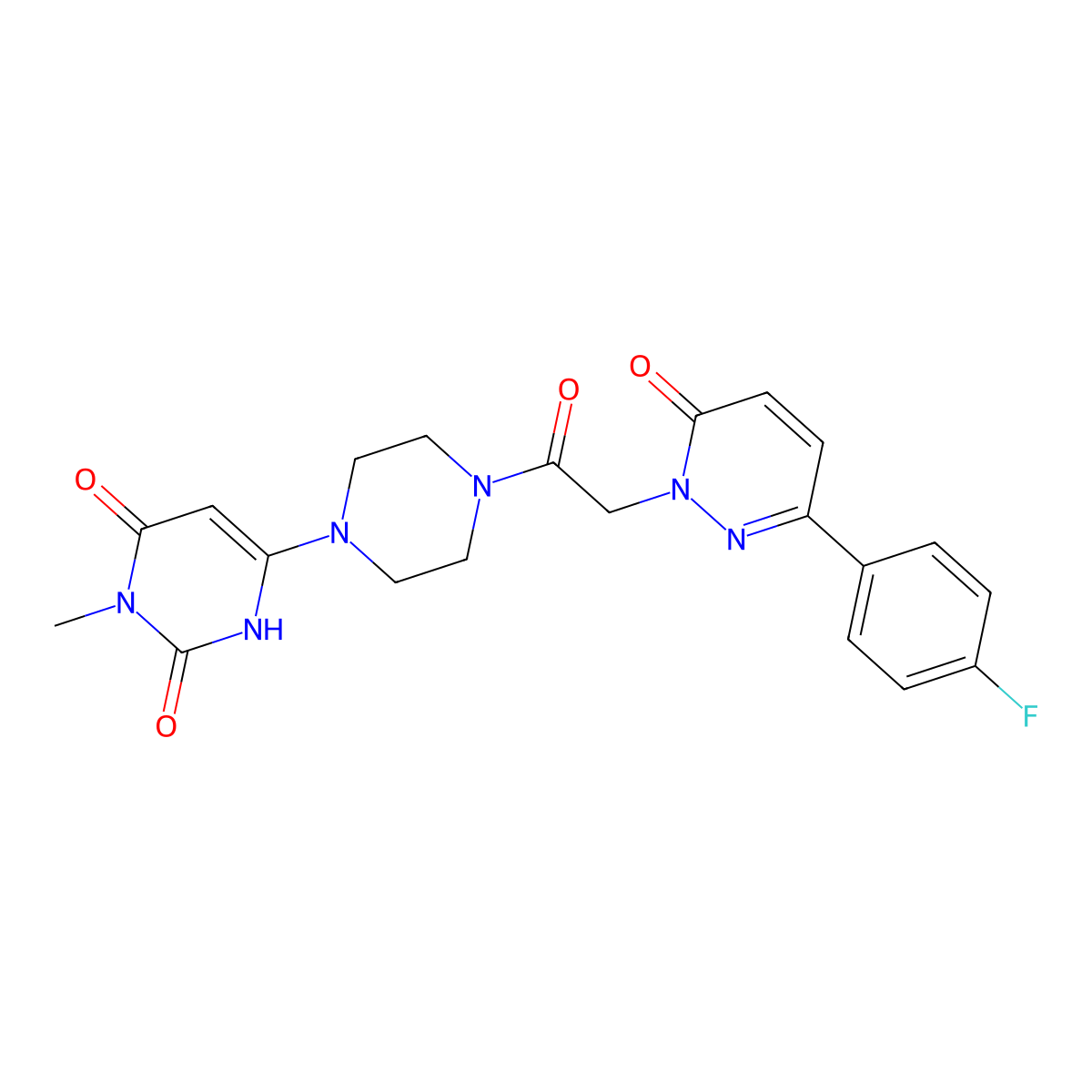 6-(4-(2-(3-(4-fluorophenyl)-6-oxopyridazin-1(6H)-yl)acetyl)piperazin-1-yl)-3-methylpyrimidine-2,4(1H,3H)-dione molecular structure, CAS 2310123-63-6