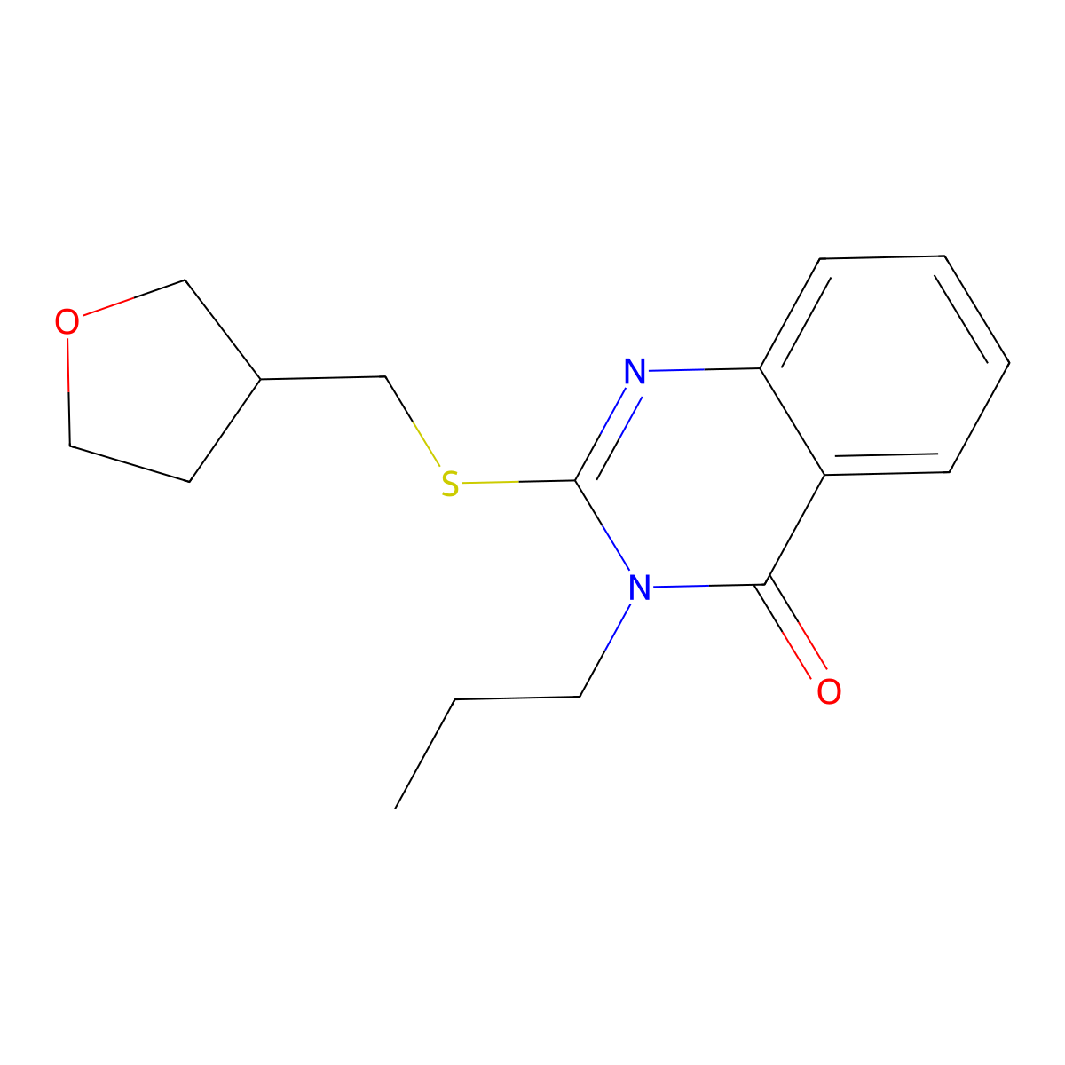 2-{[(Oxolan-3-yl)methyl]sulfanyl}-3-propyl-3,4-dihydroquinazolin-4-one molecular structure, CAS 2310123-69-2