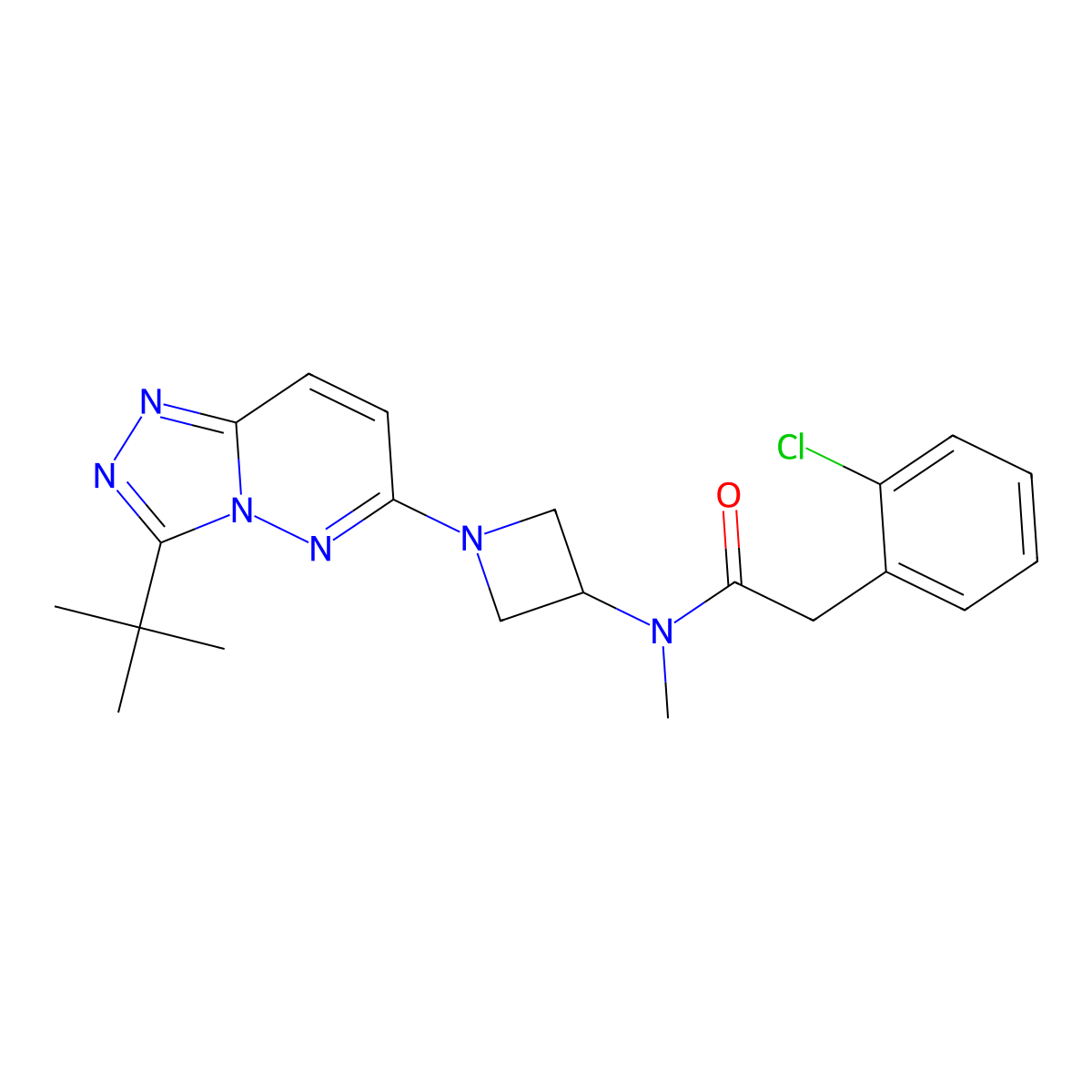 N-(1-(3-(tert-butyl)-[1,2,4]triazolo[4,3-b]pyridazin-6-yl)azetidin-3-yl)-2-(2-chlorophenyl)-N-methylacetamide molecular structure, CAS 2310123-79-4