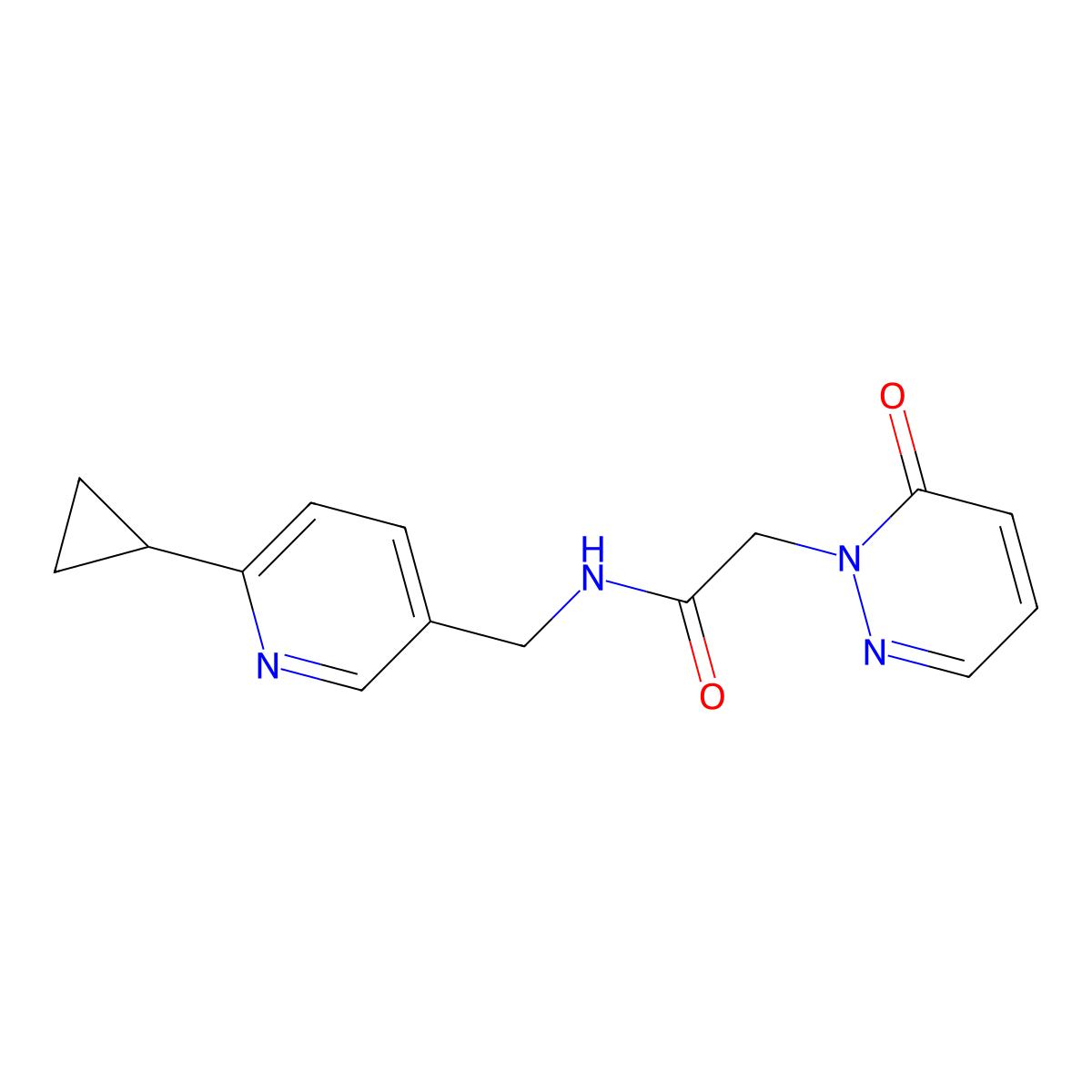N-[(6-cyclopropylpyridin-3-yl)methyl]-2-(6-oxo-1,6-dihydropyridazin-1-yl)acetamide molecular structure, CAS 2310124-37-7