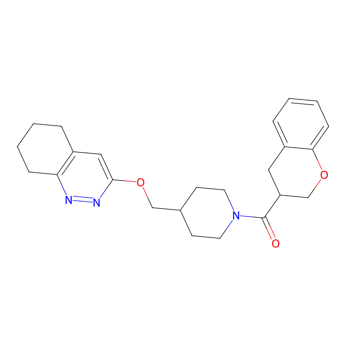 3-{[1-(3,4-dihydro-2H-1-benzopyran-3-carbonyl)piperidin-4-yl]methoxy}-5,6,7,8-tetrahydrocinnoline molecular structure, CAS 2310124-65-1