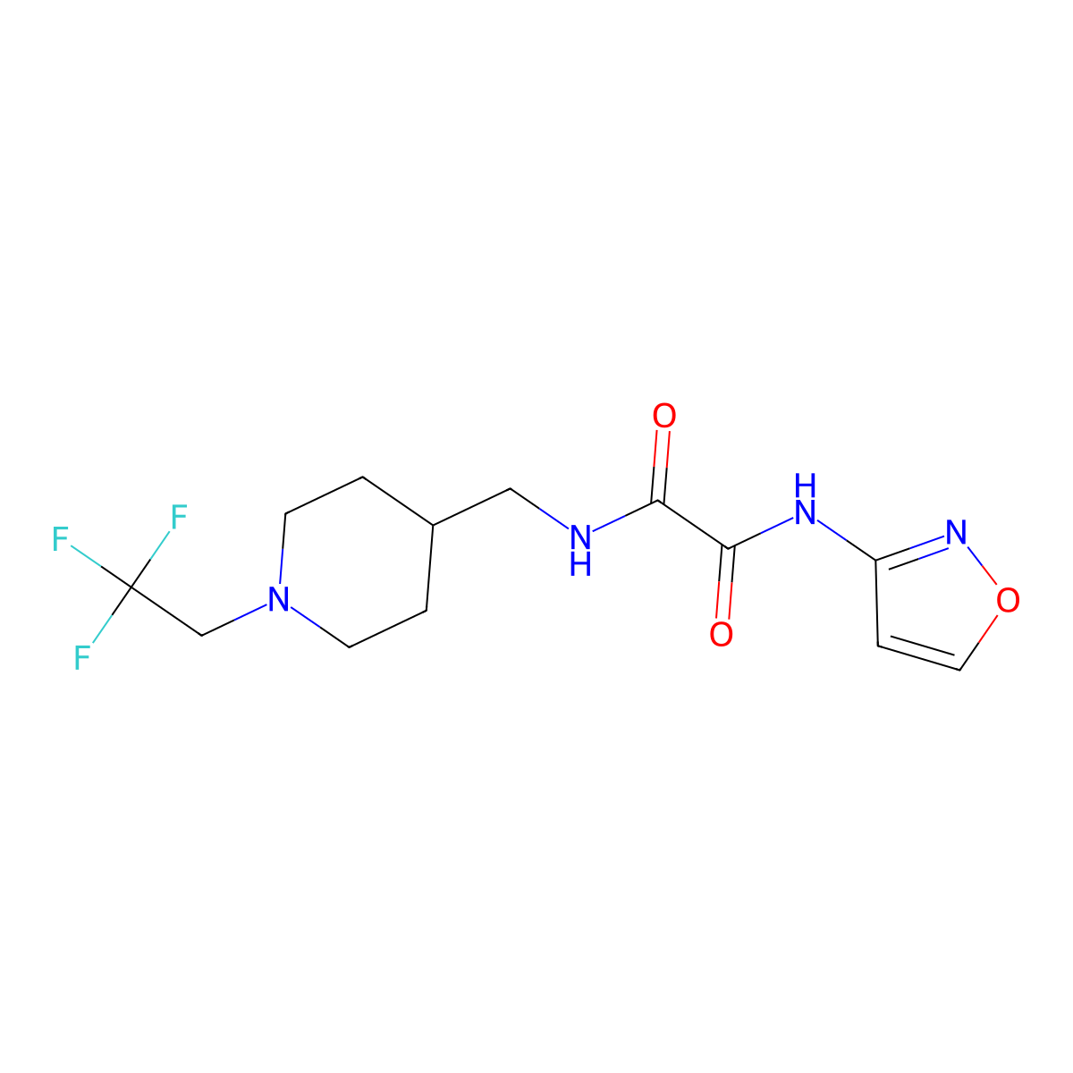 N-(1,2-oxazol-3-yl)-N'-{[1-(2,2,2-trifluoroethyl)piperidin-4-yl]methyl}ethanediamide molecular structure, CAS 2310124-70-8