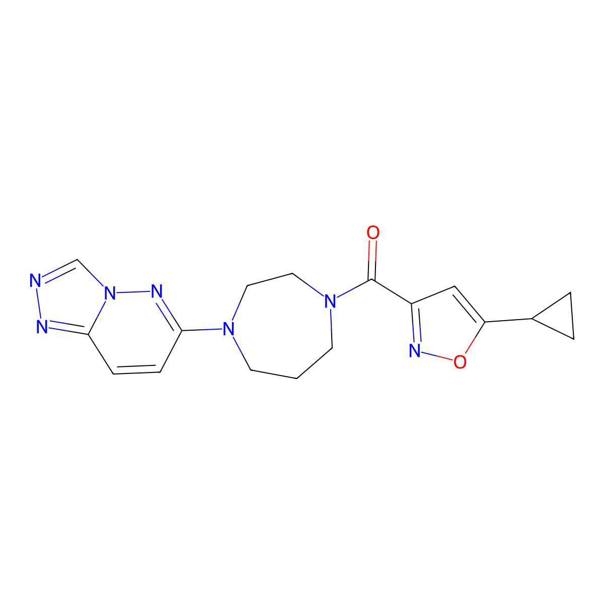 (4-([1,2,4]Triazolo[4,3-b]pyridazin-6-yl)-1,4-diazepan-1-yl)(5-cyclopropylisoxazol-3-yl)methanone molecular structure, CAS 2310124-71-9